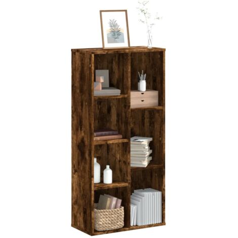Bookcase Smoked Oak 50x25x105 cm Engineered Wood vidaXL