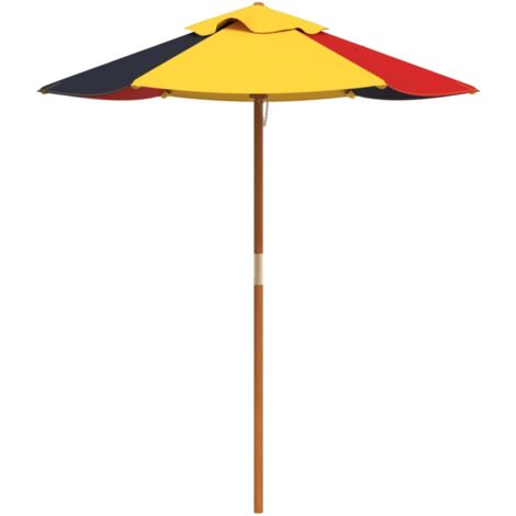Garden Umbrella for Kids with Wooden Pole Ø120x140 cm vidaXL