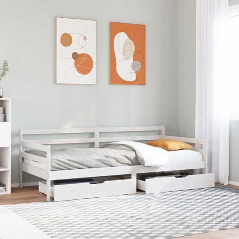 Daybed with Drawers without Mattress 90x200 cm Solid Wood vidaXL