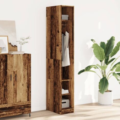Wardrobe Old Wood 30x50x200 cm Engineered Wood vidaXL