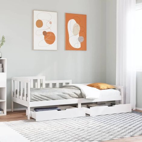 Daybed with Drawers without Mattress 90x190 cm Single Solid Wood vidaXL