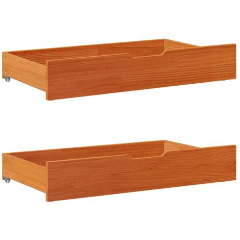 Under-Bed Drawers 2 pcs Wax Brown 90x55x17 cm Solid Wood Pine vidaXL