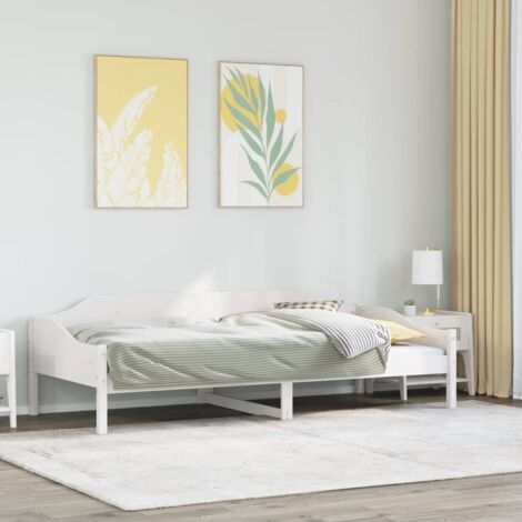 Bed Frame without Mattress White 80x200 cm Solid Wood Pine vidaXL (1/5)