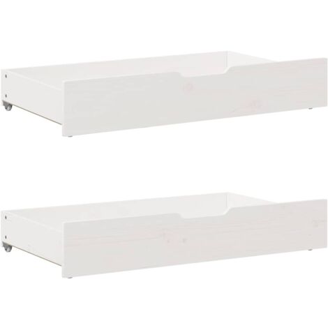 Under-Bed Drawers 2 pcs White 90x55x17 cm Solid Wood Pine vidaXL