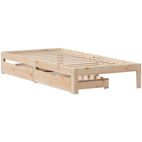 Bed Frame with Drawers without Mattress 75x190 cm Small Single vidaXL