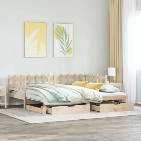 Daybed with Trundle and Drawers without Mattress 80x200 cm vidaXL (1/5)