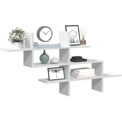 Wall Shelf White 124.5x18x60.5 cm Engineered Wood vidaXL