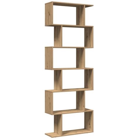 Room Divider Bookcase 6-Tier Artisan Oak 70x24x193 cm Engineered Wood vidaXL
