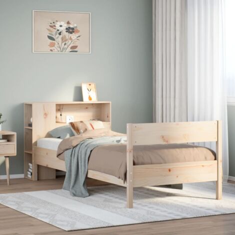 Bookcase Bed without Mattress 75x190 cm Small Single Solid Wood Pine vidaXL (1/5)