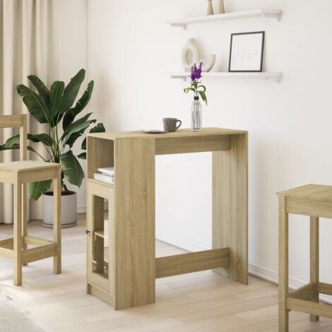 Bar Table with Racks Sonoma Oak 101x40x103.5 cm Engineered Wood vidaXL