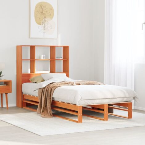Bookcase Bed without Mattress Wax Brown 75x190 cm Small Single Solid Wood vidaXL (1/5)