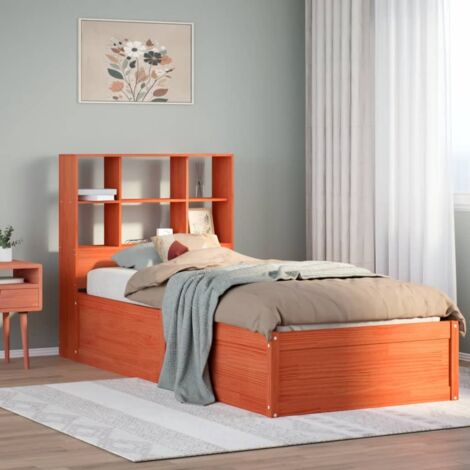 Bed Frame without Mattress Wax Brown 75x190 cm Small Single Solid Wood Pine vidaXL (1/5)