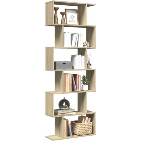 Room Divider Bookcase 6-Tier Sonoma Oak 70x24x193 cm Engineered Wood vidaXL