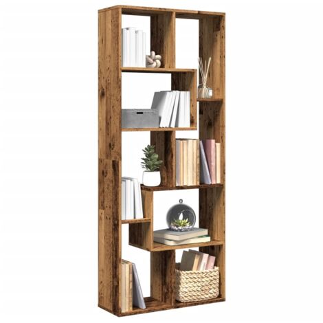 Room Divider Bookcase Old Wood 67x25x161.5 cm Engineered Wood vidaXL