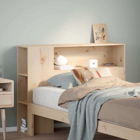 Headboard with Storage 75 cm Solid Wood Pine vidaXL (1/5)