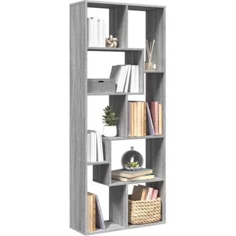 Room Divider Bookcase Grey Sonoma 67x25x161.5 cm Engineered Wood vidaXL