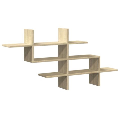 Wall Shelf Sonoma Oak 124.5x18x60.5 cm Engineered Wood vidaXL