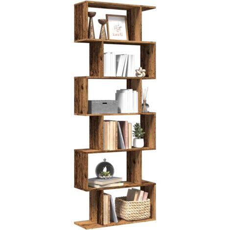 Room Divider Bookcase 6-Tier Old Wood 70x24x193 cm Engineered Wood vidaXL