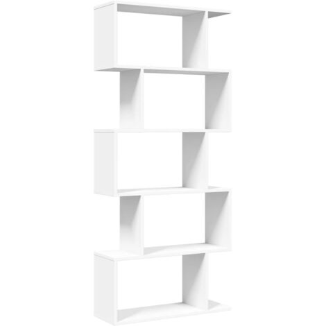 Room Divider Bookcase 5-Tier White 70x24x161 cm Engineered Wood vidaXL
