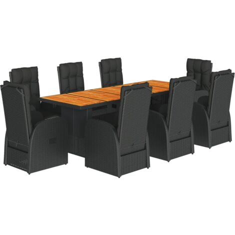 Garden Dining Set Black PE Rattan 8-Seater vidaXL (1/5)