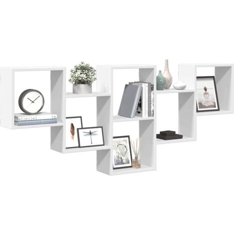 Wall Shelf White 159x18x66 cm Engineered Wood vidaXL