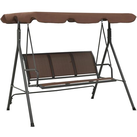 Garden Swing Bench with Canopy Coffee vidaXL