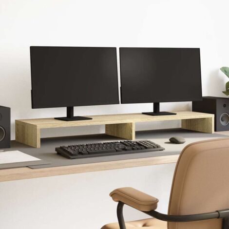 Monitor Stand Sonoma Oak 100x27x10 cm Engineered Wood vidaXL