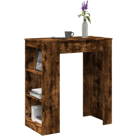 Bar Table with Racks Smoked Oak 95x47x103.5 cm Engineered Wood vidaXL