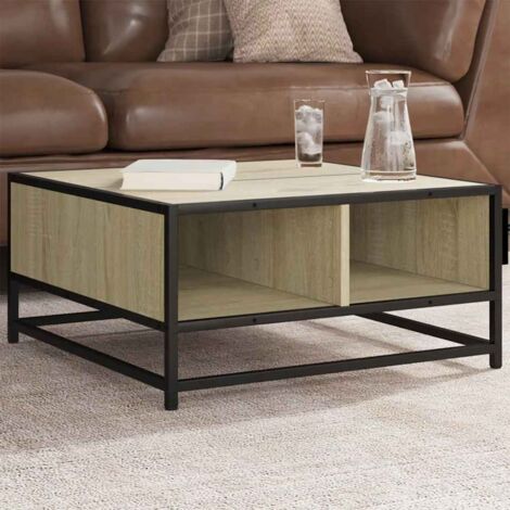 Coffee Table Sonoma Oak 60.5x60.5x30 cm Engineered Wood and Metal vidaXL (1/5)