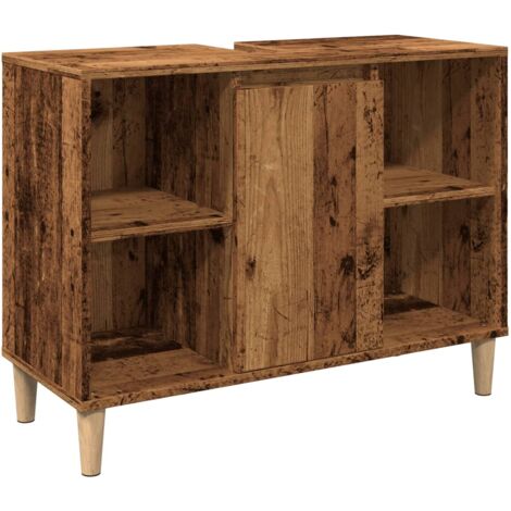 Bathroom Cabinet Old Wood 80x33x60 cm Engineered Wood vidaXL (1/5)