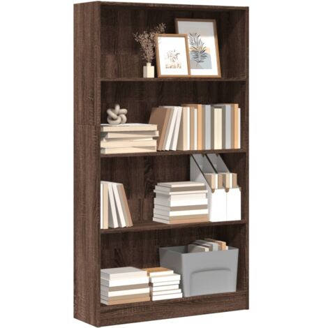 Bookcase Brown Oak 80x24x143 cm Engineered Wood vidaXL