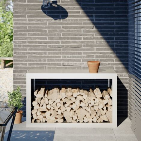 Firewood Rack White 100x40x60 cm Steel vidaXL