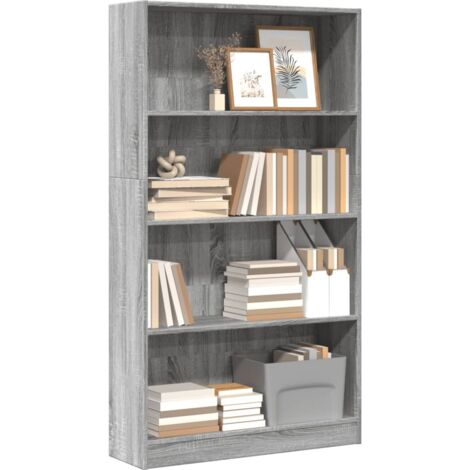 Bookcase Grey Sonoma 80x24x143 cm Engineered Wood vidaXL