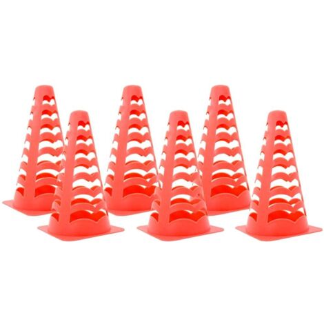 Football Cones 6 pcs Stackable Orange 13x13x22.5 cm vidaXL