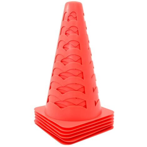 Football Cones 6 pcs Stackable Orange 13x13x22.5 cm vidaXL