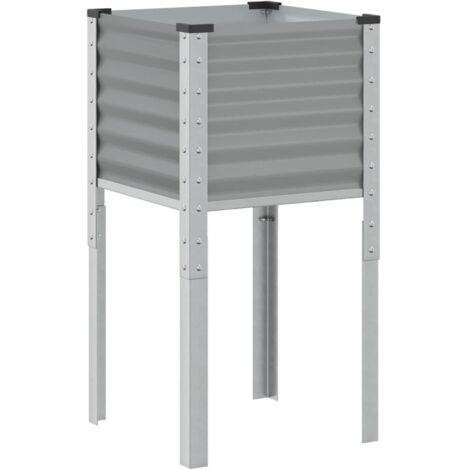 Garden Planter Grey 45x45x88 cm Steel vidaXL