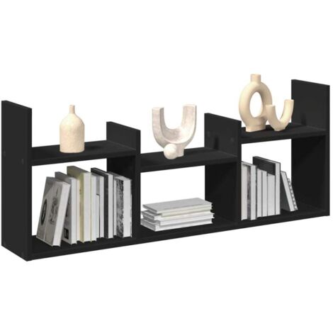 Wall Cabinet 100x18x40 cm Black Engineered Wood vidaXL (1/5)