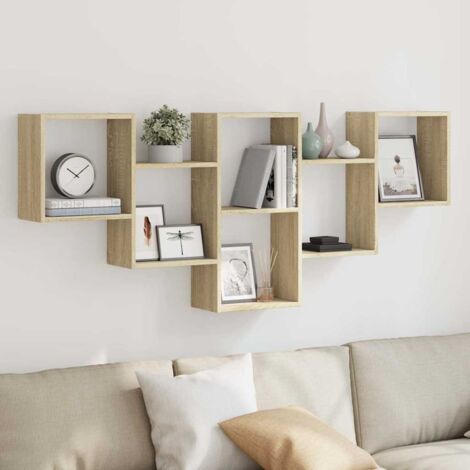 Wall Shelf Sonoma Oak 159x18x66 cm Engineered Wood vidaXL