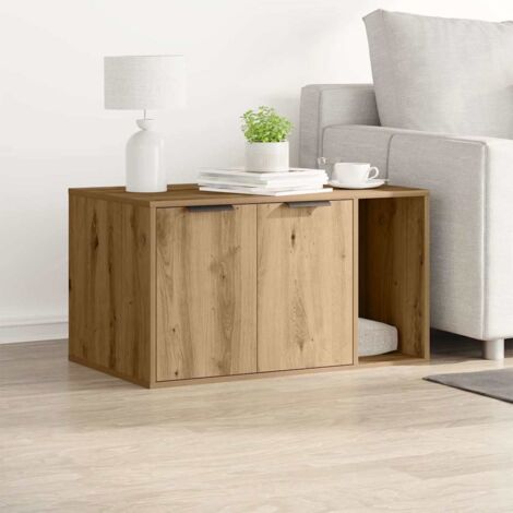 Cat Litter Box Enclosure Artisian Oak 80x50x45 cm Engineered Wood vidaXL