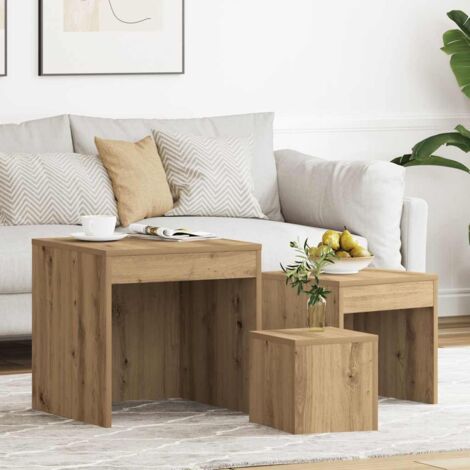 Nesting Tables 3 pcs Artisan Oak Engineered Wood vidaXL