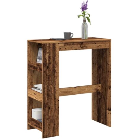 Bar Table with Racks Old Wood 90x40x103.5 cm Engineered Wood vidaXL