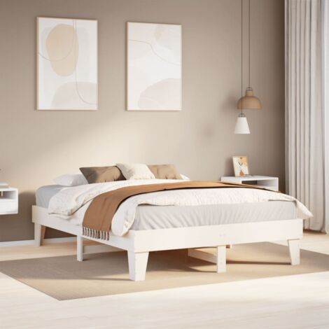 Bed Frame without Mattress White 160x200 cm Solid Wood Pine vidaXL (1/5)