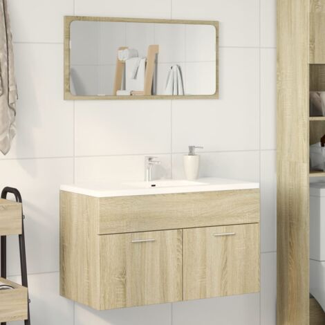 Sink Cabinet Sonoma Oak 80x38.5x46 cm Engineered Wood vidaXL
