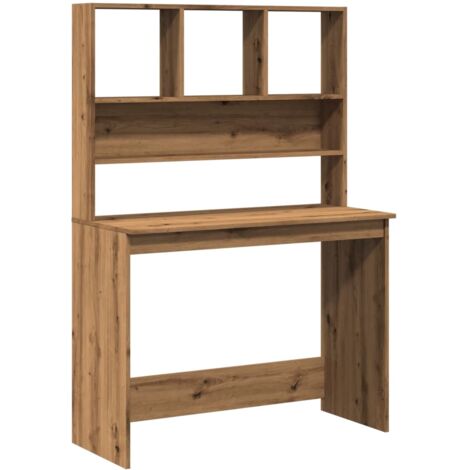 Desk with Shelves Artisan Oak 102x45x148 cm Engineered Wood vidaXL
