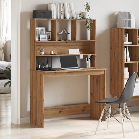 Desk with Shelves Artisan Oak 102x45x148 cm Engineered Wood vidaXL