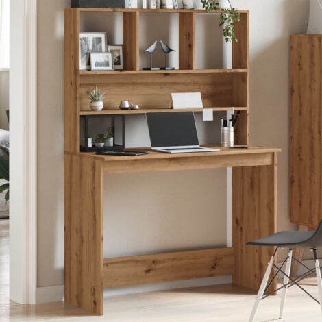 Desk with Shelves Artisan Oak 102x45x148 cm Engineered Wood vidaXL