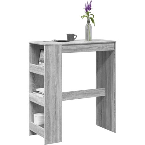 Bar Table with Racks Grey Sonoma 90x40x103.5 cm Engineered Wood vidaXL