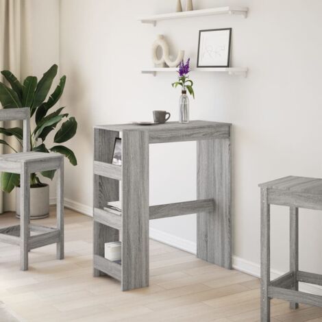 Bar Table with Racks Grey Sonoma 90x40x103.5 cm Engineered Wood vidaXL