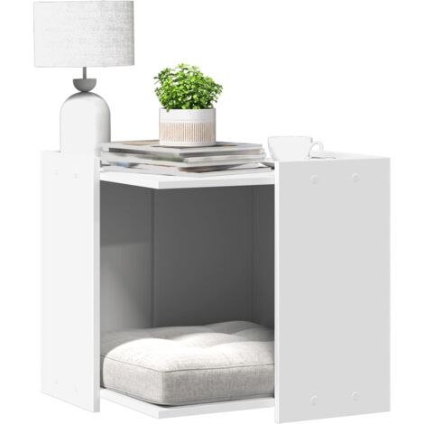Cat Litter Box Enclosure White 53x53x51 cm Engineered Wood vidaXL