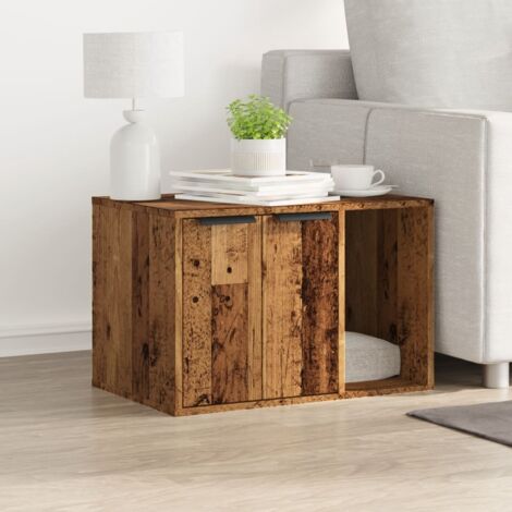 Cat Litter Box Enclosure Old Wood 60x40x40 cm Engineered Wood vidaXL